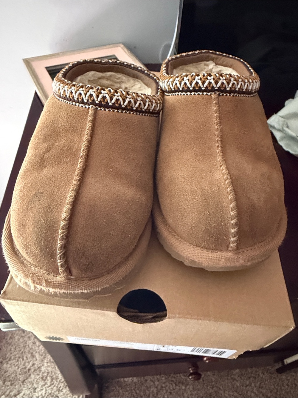 UGG Classic Suede Slip-On Clog - Tan